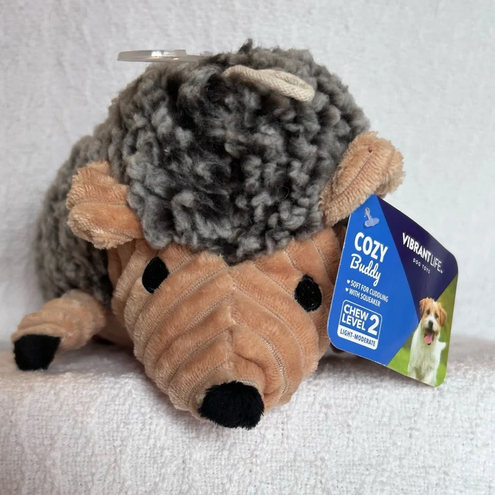 New with tags Cozy Buddy dog toy hedgehog